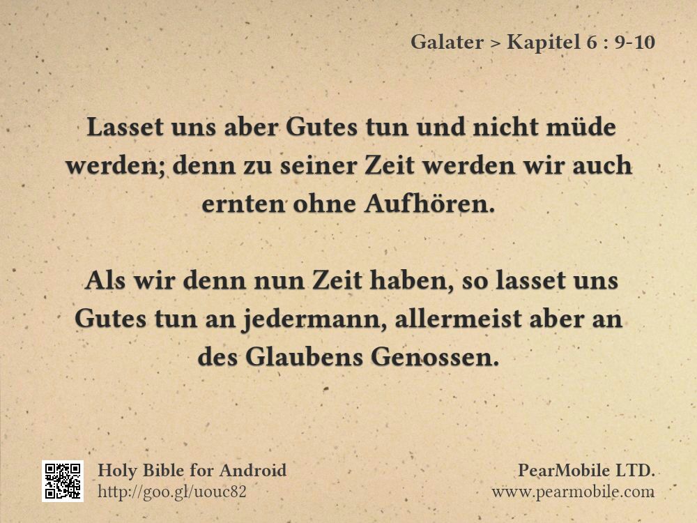 Galater, Kapitel 6:9-10